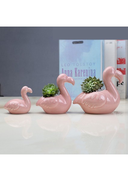 Etli Bitki Ardening Için Seramik Saksı Karikatür Flamingo Şekli Dekor (Yurt Dışından) fırsatları