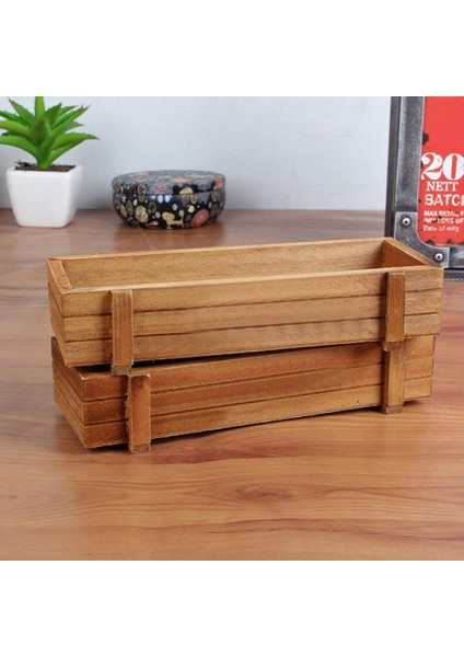 Ahşap Ekici Kutusu Bahçe Yard Dikdörtgen Çiçek Etli Konteyner Bitki Pot (Yurt Dışından) fiyatları