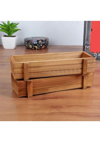 Dikdörtgen Ahşap Ekici Kutusu Bahçe Yard Çiçek Etli Konteyner Dikim Potu (Yurt Dışından)