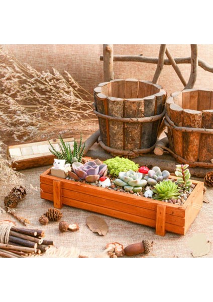 Dikdörtgen Ahşap Ekici Kutusu Bahçe Yard Çiçek Etli Konteyner Dikim Potu (Yurt Dışından) fırsatları