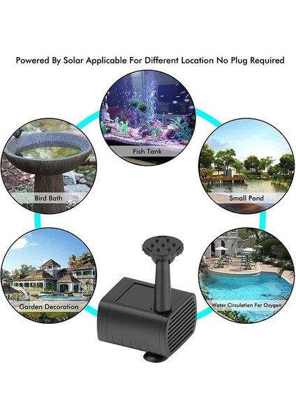 1pc 6 Sprey Başlıkları Güneş Enerjili Su Çeşmesi Su Pompası Seti Açık Kuş Banyosu, Gölet, Havuz, Bahçe, Balık Tankı (Güneş Paneli: 11X11CM) (Yurt Dışından) fırsatları