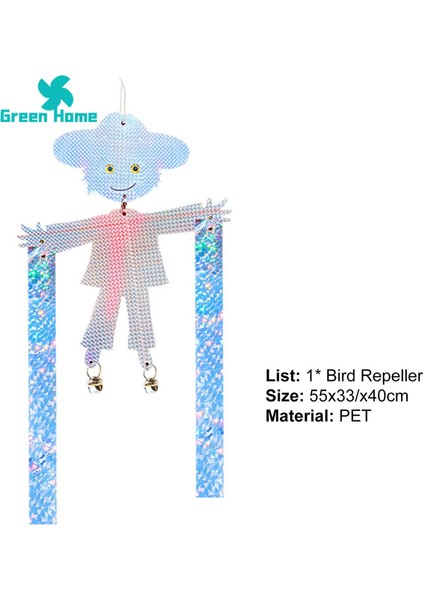 Yeşil Ev Korkuluk Su Geçirmez Çift Taraflı Yansıtıcı Kuş (Yurt Dışından) indirimleri