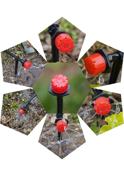 50 Adet 1/4 ''diken Kırmızı Ayarlanabilir Nozullar Bahçe Sulama Sulama Yağmurlama Verici Mikro Damla Balkon Yard Sera Sprey Jing (Yurt Dışından)