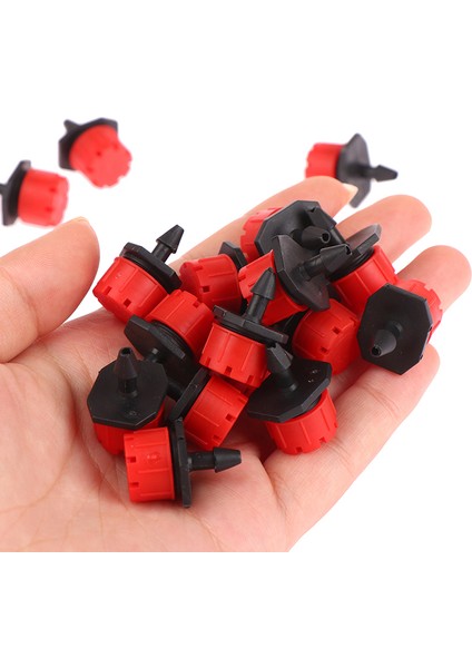 50 Adet 1/4 ''diken Kırmızı Ayarlanabilir Nozullar Bahçe Sulama Sulama Yağmurlama Verici Mikro Damla Balkon Yard Sera Sprey Jing (Yurt Dışından)