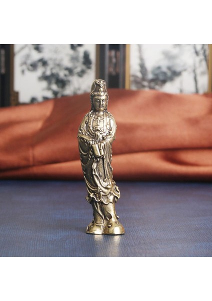 Antika Bakır Buda Guanyin Bodhisattva Heykeli Ev Dekorasyonu El Sanatları Oturma Odası Buda Figürleri Süsler Jessica (Yurt Dışından) fırsatları