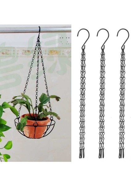 Asılı Zincir Ekici Çiçek 3 Parça Bahçe Pot Sepeti Yedek Demir + Kanca Seti (Yurt Dışından) fiyatları