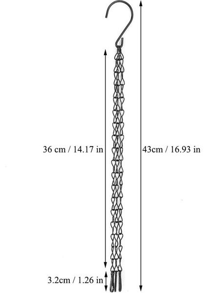 Asılı Zincir Ekici Çiçek 3 Parça Bahçe Pot Sepeti Yedek Demir + Kanca Seti (Yurt Dışından) modelleri