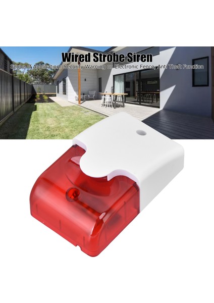 Mini Strobe Siren, Ev Için Güvenlik Uyarısı Hırsızlığa Karşı Kablolu Strobe Siren (Yurt Dışından)