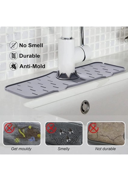 Mutfak Renkli Silikon Musluk Ped Lavabo Sıçrama Drenaj Mad Banyo Tezgahı Koruyucu Sabunluk Hızlı Kuru Tepsi Aksesuarları (Yurt Dışından) modelleri