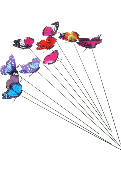 10 Adet Kelebekler Bahçe Yard Ekici Renkli Açık Dekor Saksılar Dekor Mj (Yurt Dışından) indirimleri