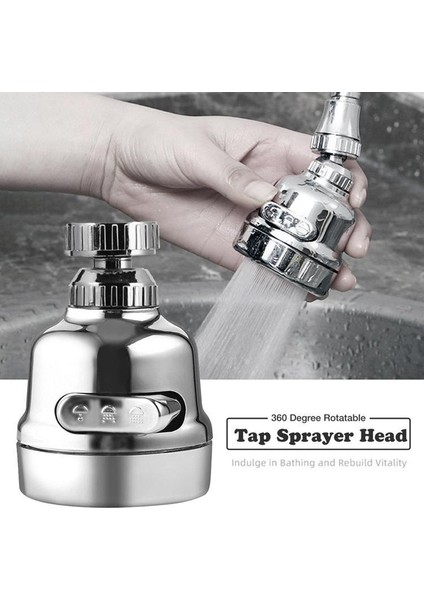 Superman Store* 360 Derece Dönebilen Mutfak Musluk Havalandırıcı Ayarlanabilir Mod Püskürtücü Filtre Difüzörü (Yurt Dışından)