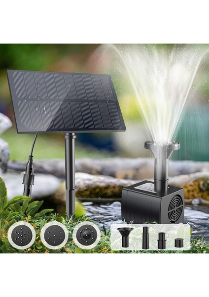 Açık Kuş Banyosu, Gölet, Havuz, Bahçe, Balık Tankı, Avlu Için 4 Nozullu Güneş Çeşmesi Su Pompası Kiti (Yurt Dışından) modelleri