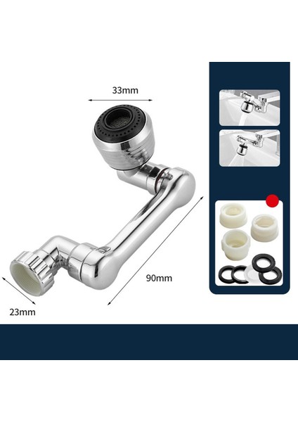 1-360° Evrensel Dönebilen Musluk Püskürtme Kafası Paketi Çift Atık Lavabo Mutfak Robot Kolu Uzatma Musluklar Havalandırıcı Fıskiye Memesi (Yurt Dışından)