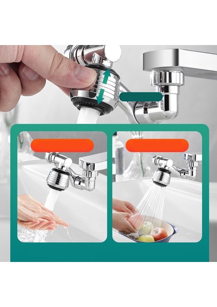 1-360° Evrensel Dönebilen Musluk Püskürtme Kafası Paketi Çift Atık Lavabo Mutfak Robot Kolu Uzatma Musluklar Havalandırıcı Fıskiye Memesi (Yurt Dışından) modelleri