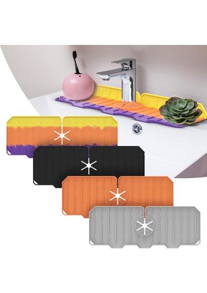 Adet Musluk Sıçrama Pedi Lavabo Tezgah Kurutma Mat Sıçramaya Dayanıklı Yumuşak Silika Jel Mutfak Tuvalet Drenaj Pedi (Yurt Dışından)