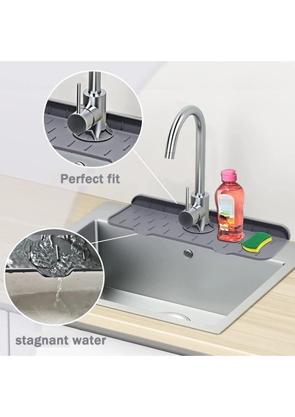 Adet Musluk Sıçrama Pedi Lavabo Tezgah Kurutma Mat Sıçramaya Dayanıklı Yumuşak Silika Jel Mutfak Tuvalet Drenaj Pedi (Yurt Dışından) modelleri