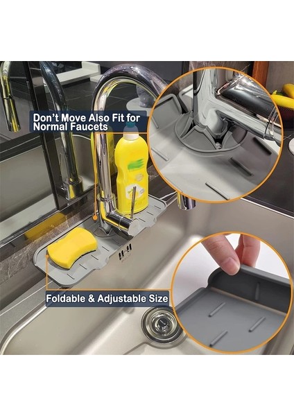 Adet Musluk Sıçrama Pedi Lavabo Tezgah Kurutma Mat Sıçramaya Dayanıklı Yumuşak Silika Jel Mutfak Tuvalet Drenaj Pedi (Yurt Dışından) indirimleri