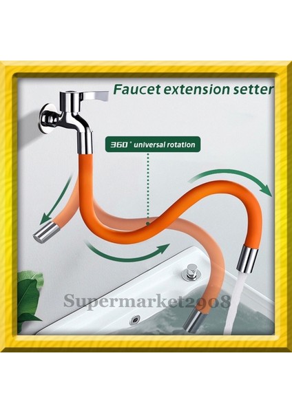 Su Musluk Bağlantı Hortumu Esnek Hortum 20-30 cm Uzatma 360 Derece-Turuncu (Yurt Dışından) fiyatları