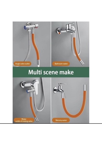 Su Musluk Bağlantı Hortumu Esnek Hortum 20-30 cm Uzatma 360 Derece-Turuncu (Yurt Dışından) modelleri