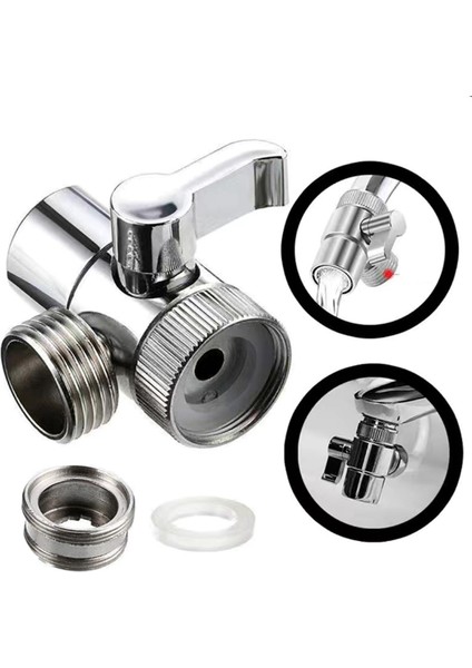 Musluk Bölücü Lavabo Musluk Adaptörü Banyo Lavabo Splitter Su Musluk Bağlantısı Tuvalet Bide Duş Mutfak Aksesuarları (Yurt Dışından)