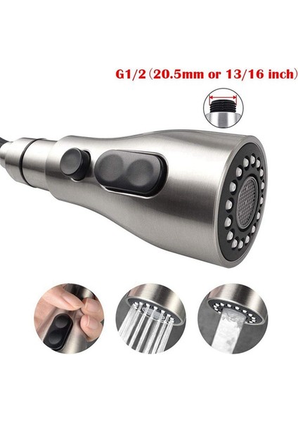 Nanlıy-2 Adet Mutfak Lavabo Aşağı Çekin Musluk Püskürtme Başlığı Memesi Dışarı Çekin Hortum Püskürtücü Yedek Parça Musluk Kafası Krom ve Nikel (Yurt Dışından) fırsatları