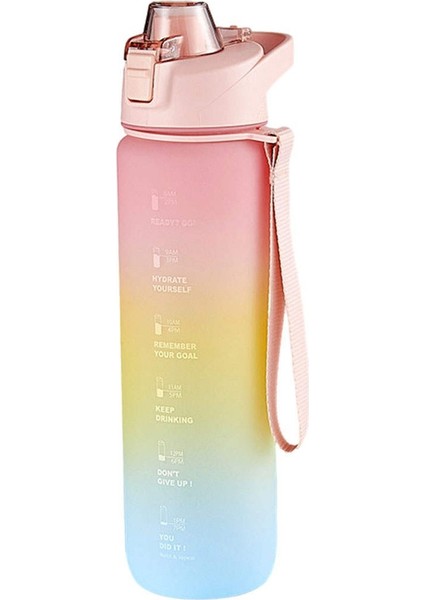 Baosity 900ML Zaman Işaretli Su Matarası - Pembe (Yurt Dışından)
