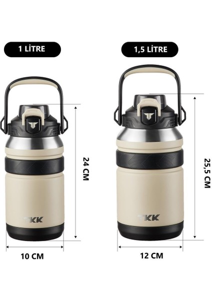 Çelik Termos 1000ML Bej modelleri