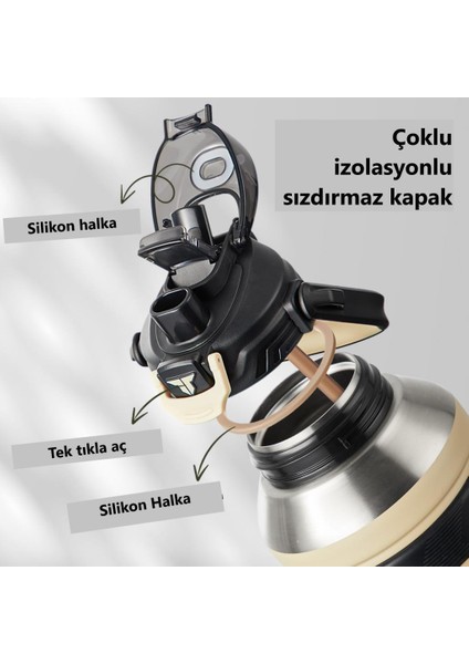 Çelik Termos 1000ML Bej indirimleri