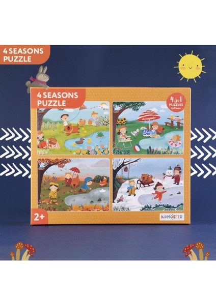 4 Seasons / 4 Mevsim 4'ü 1 Arada Puzzle (yapboz) / 6*4 24 Parça 2+ Yaş