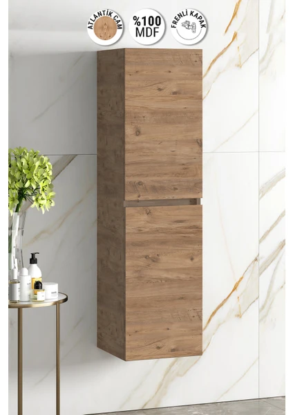 Yıldız 35*130 cm Atlantik Çam Mdf Asma Banyo Boy Dolabı