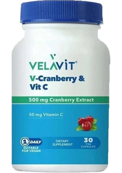 V-Cranberry & Vit C Takviye Edici Gıda 30 Kapsül