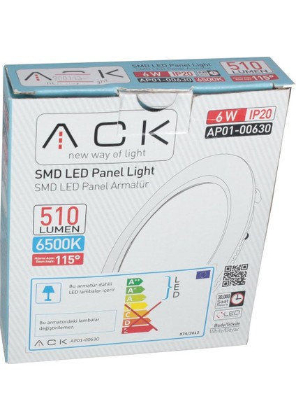 6W 6500K Beyaz Sıva Altı Yuvarlak Led Panel Armatürü AP01-00630