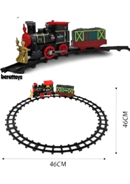 Berat Toys Berattoys 10 Parça Oyuncak Pilli Tren Vagon Raylı Pilli Tiren Büyük Boy Tren