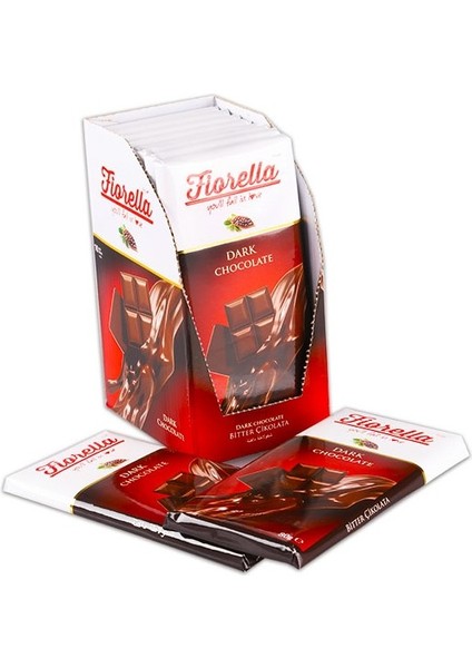Fiorella Bitter Çikolata Tablet 80 Gr. 10'lu (1 Kutu)