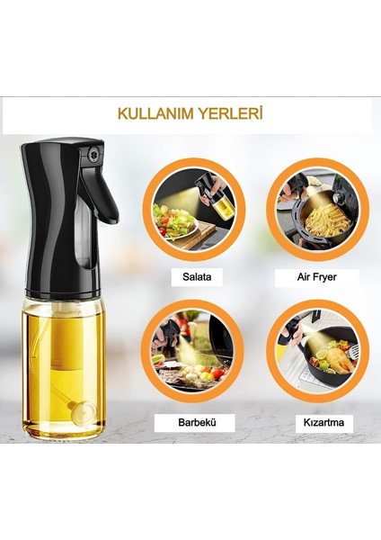 Sprey Yağdanlık Airfryer Için Yağdanlık Püskürtmeli Sprey Cam Şişe