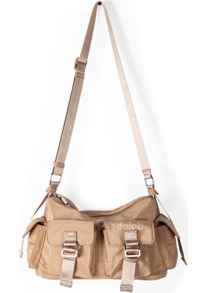 Kadın Crossbody Çok Yönlü Rahat Küçük Kare Niş Iş Kıyafeti Tarzı Naylon Dokulu Omuz Çantası (Yurt Dışından)