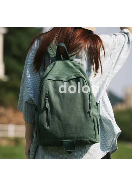 Retro Yıkanmış Kanvas Büyük Kapasiteli Sırt Ortaokul ve Lise Üniversite Öğrencisi Okul Kadın Açık Hava Seyahati Sırt Çantası (Yurt Dışından) fırsatları