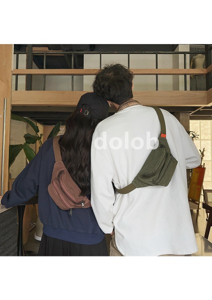 Kadın Crossbody Yıkanmış Kanvas Kadın Düz Renk Omuzdan Askili Edebi Rahat Göğüs Çanta (Yurt Dışından) fiyatları