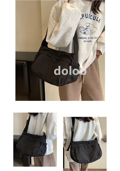 Kadın Büyük Kapasiteli Sonbahar ve Kış Stil Düz Renk Kadın Rahat Omuz Hafif Crossbody Çanta (Yurt Dışından)