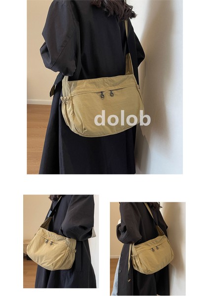 Kadın Büyük Kapasiteli Sonbahar ve Kış Stil Düz Renk Kadın Rahat Omuz Hafif Crossbody Çanta (Yurt Dışından)