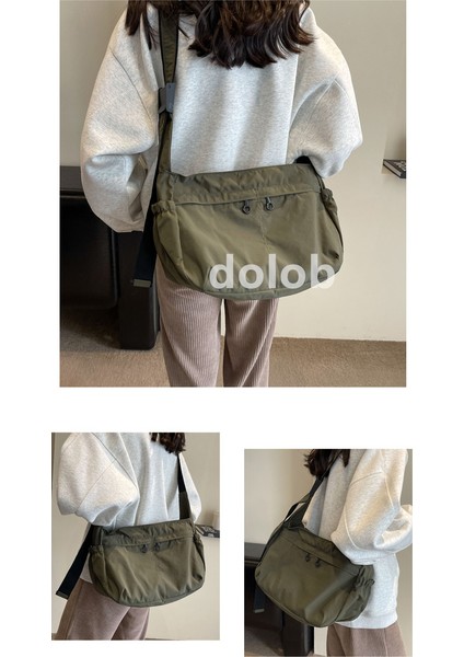 Kadın Büyük Kapasiteli Sonbahar ve Kış Stil Düz Renk Kadın Rahat Omuz Hafif Crossbody Çanta (Yurt Dışından)