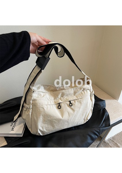 Kadın Büyük Kapasiteli Sonbahar ve Kış Stil Düz Renk Kadın Rahat Omuz Hafif Crossbody Çanta (Yurt Dışından)
