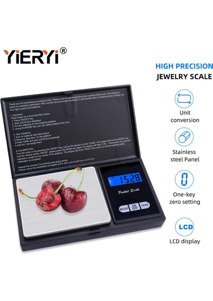 Yıeryı LCD Dijital Cep Ölçeği 500/0.01G Takı Altın Denge Ağırlık Ölçeği Elektronik Altın Sikke Ölçeği Ev Eczane Için (Yurt Dışından)