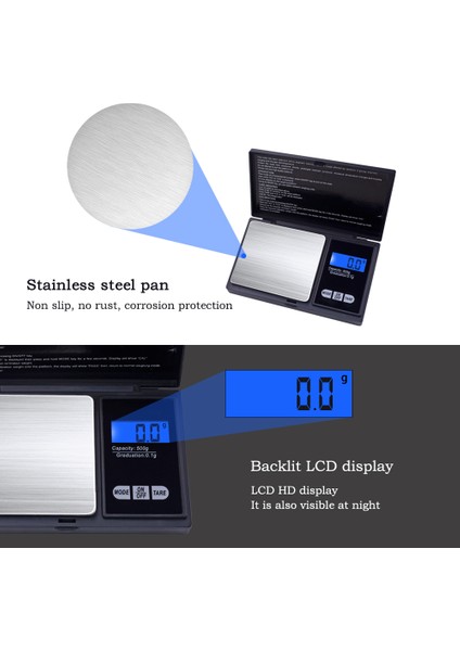 Yıeryı LCD Dijital Cep Ölçeği 500/0.01G Takı Altın Denge Ağırlık Ölçeği Elektronik Altın Sikke Ölçeği Ev Eczane Için (Yurt Dışından)