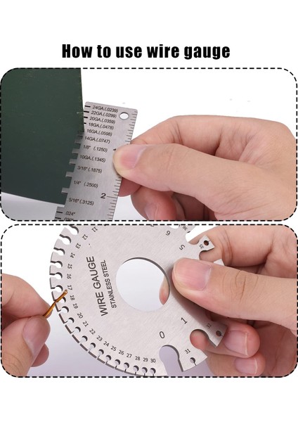 Işaretleme Ölçer Çift Taraflı Tel Ölçer Ölçüm Aracı 0-36 Amerikan Standardı ve 2 Adet Kaynak Kalınlığı Ölçerler (Yurt Dışından) fiyatları