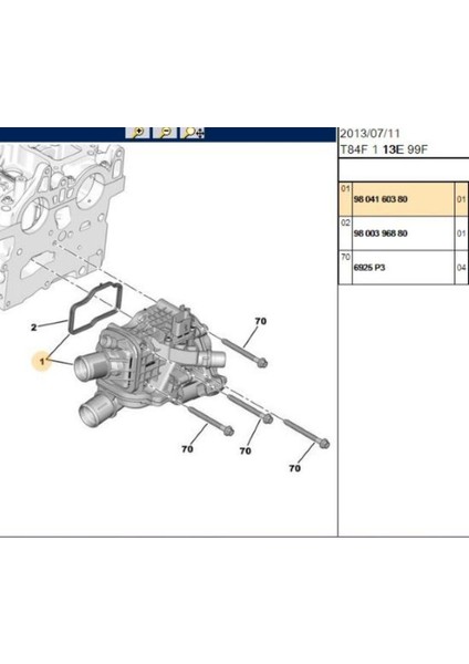 Termostat Gövdesi DW10 2.0hdı 3008 508 308 (9804160380-9849443980)