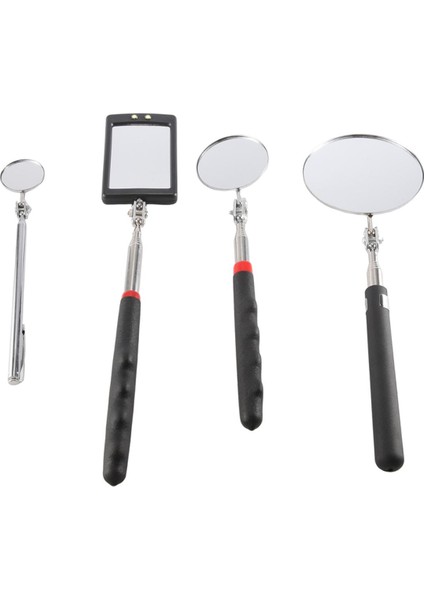 Namuny 4 Adet Teleskopik Muayene Aynası LED Işıklı Esnek Muayene Aynası Yuvarlak + Kare Ayna Muayene Aracı (Yurt Dışından)