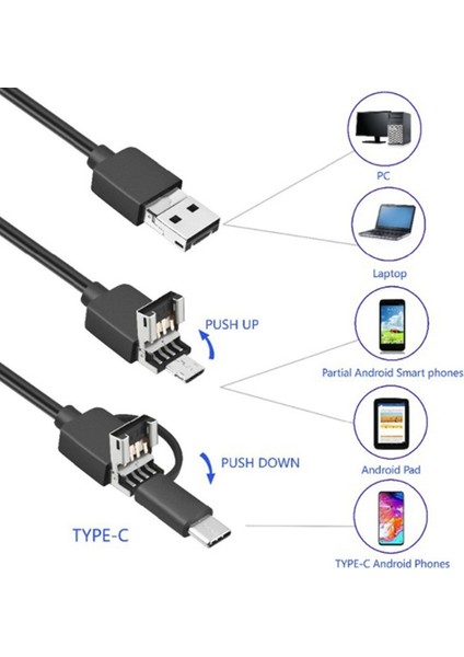 Flyeer 5.5mm Tıpı C USB Mini Endoskop 2 M Sert Kablo Yılan Borescope Muayene Kamera Android Akıllı Telefon Pc Için (Yurt Dışından)