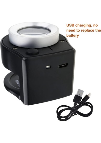 Flyeer 30X Büyüteç Büyüteç, 6 LED Işıklı, Şarj Edilebilir Taşınabilir Masaüstü Metal Kuyumcular Büyüteç, Işıklı Büyüteç (Yurt Dışından) fiyatları