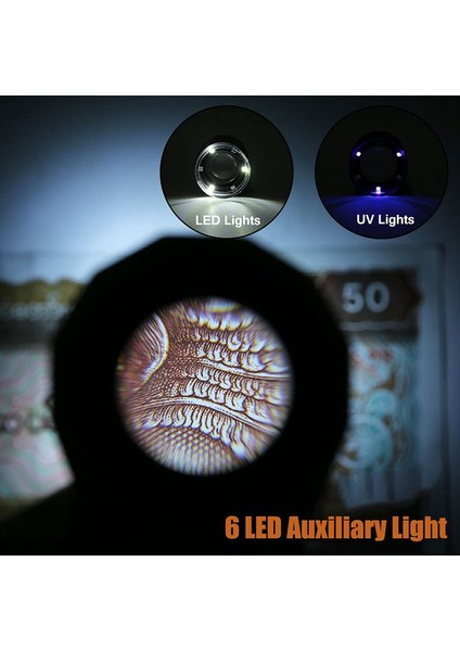 Flyeer 30X Büyüteç Büyüteç, 6 LED Işıklı, Şarj Edilebilir Taşınabilir Masaüstü Metal Kuyumcular Büyüteç, Işıklı Büyüteç (Yurt Dışından) indirimleri